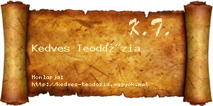Kedves Teodózia névjegykártya